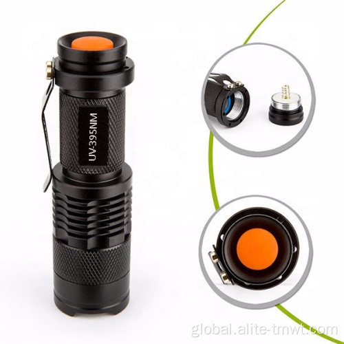 China Powerful Zoomable 395nm UV Torch Light Pocket Flashlight High Lumens for Camping Outdoor Emergency Use Factory